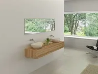 2-persoons badkamermeubel 180 cm licht hout decor - incl. kranen