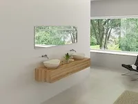 2-persoons badkamermeubel 180 cm licht hout decor - incl. kranen