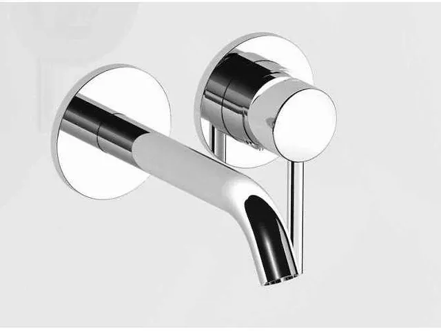 2-persoons badkamermeubel 180 cm licht hout decor - incl. kranen - afbeelding 8 van  9
