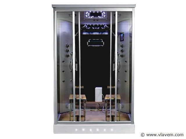 2-persoons stoomcabine - rechthoekig - zilver 140x90x215cm - afbeelding 1 van  3