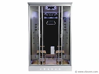 2-persoons stoomcabine - rechthoekig - zilver 140x90x215cm - afbeelding 1 van  3