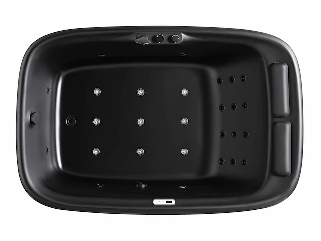 2-persoons vrijstaand massagebad mat zwart met bluetooth - afbeelding 10 van  10