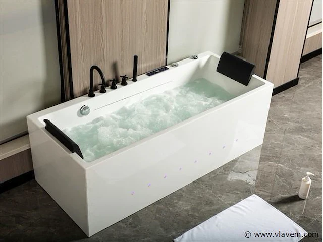 2 persoons whirlpool massagebad - half vrijstaand 180x75cm - afbeelding 1 van  8