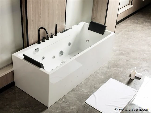 2 persoons whirlpool massagebad - half vrijstaand 180x75cm - afbeelding 2 van  8