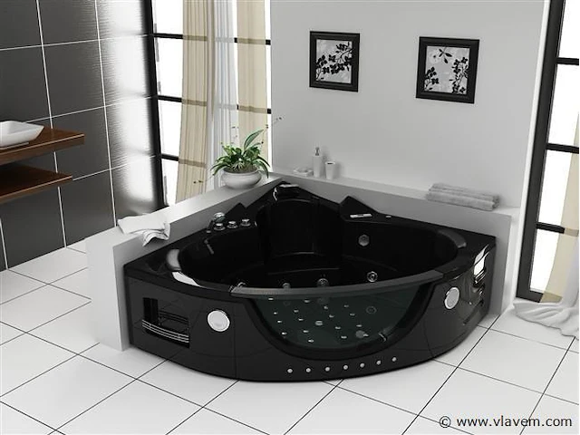 2 persoons whirlpool massagebad - wit - hoekbad - 152x152x62cm - afbeelding 1 van  3