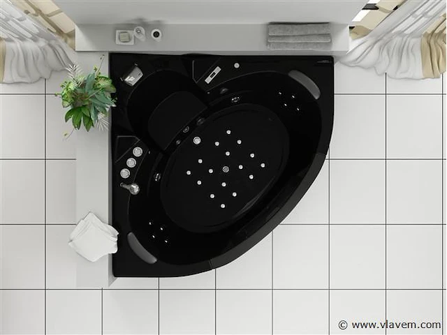 2 persoons whirlpool massagebad - wit - hoekbad - 152x152x62cm - afbeelding 2 van  3
