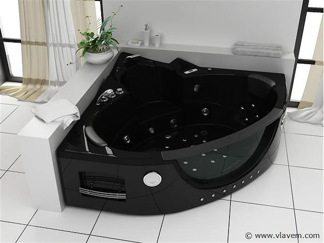 2 persoons whirlpool massagebad - wit - hoekbad - 152x152x62cm - afbeelding 3 van  3