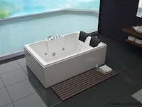 2-persoons whirlpool massagebad hoogglans wit - rechtse opstelling 180x120 cm - afbeelding 1 van  2