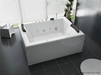 2 persoons whirlpool massagebad wit - half vrijstaand 180x145cm - afbeelding 1 van  5