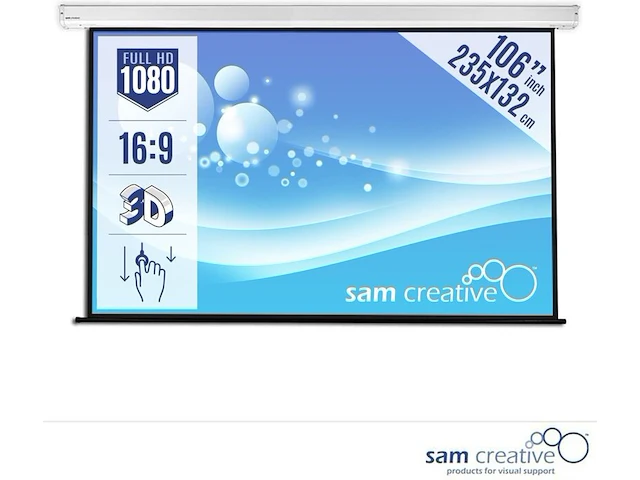 2 projectiescherm hd handbediend 235x132 16:9 106" sam creative, pshmy235132 - afbeelding 1 van  2