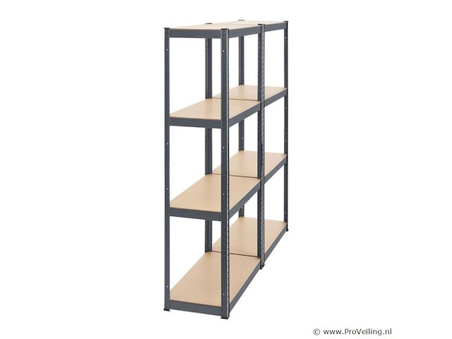 2 stuks magazijnstelling / opbergrek - easy - 160 x 80 x 40 cm - grijs - afbeelding 2 van  16