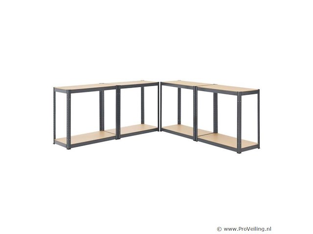 2 stuks magazijnstelling / opbergrek - easy - 160 x 80 x 40 cm - grijs - afbeelding 4 van  16