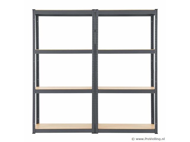2 stuks magazijnstelling / opbergrek - easy - 160 x 80 x 40 cm - grijs - afbeelding 1 van  16