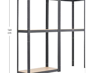 2 stuks magazijnstelling / opbergrek - easy - 160 x 80 x 40 cm - grijs - afbeelding 15 van  16