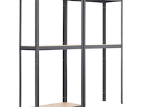 2 stuks magazijnstelling / opbergrek - easy - 160 x 80 x 40 cm - grijs - afbeelding 3 van  16