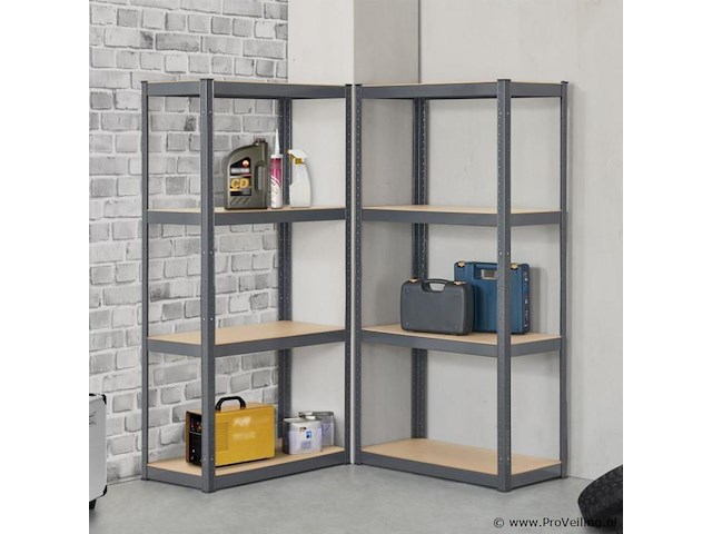 2 stuks magazijnstelling / opbergrek - easy - 160 x 80 x 40 cm - grijs - afbeelding 9 van  16