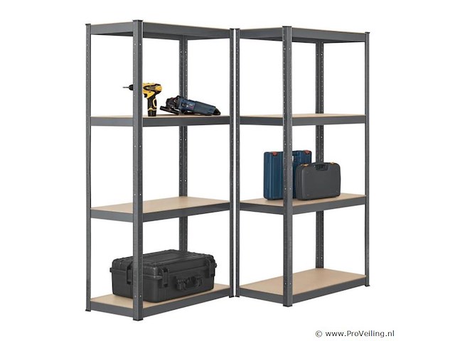 2 stuks magazijnstelling / opbergrek - easy - 160 x 80 x 40 cm - grijs - afbeelding 16 van  16