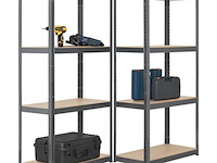 2 stuks magazijnstelling / opbergrek - easy - 160 x 80 x 40 cm - grijs - afbeelding 16 van  16