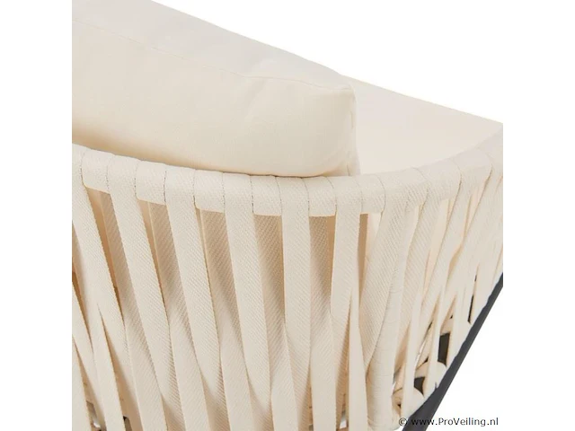 2 tuinstoelen met touwgaas - beige - incl. rug- en zitkussens - afbeelding 2 van  13
