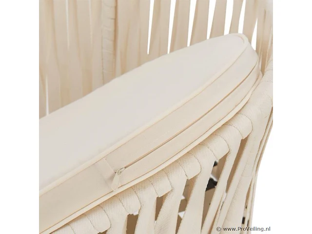 2 tuinstoelen met touwgaas - beige - incl. rug- en zitkussens - afbeelding 3 van  13