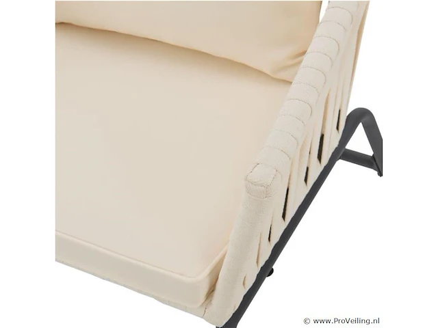 2 tuinstoelen met touwgaas - beige - incl. rug- en zitkussens - afbeelding 7 van  13