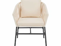 2 tuinstoelen met touwgaas - beige - incl. rug- en zitkussens - afbeelding 10 van  13