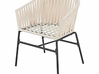2 tuinstoelen met touwgaas - beige - incl. rug- en zitkussens - afbeelding 12 van  13