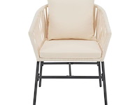 2 tuinstoelen met touwgaas - beige - incl. rug- en zitkussens - afbeelding 10 van  13