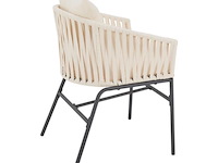 2 tuinstoelen met touwgaas - beige - incl. rug- en zitkussens - afbeelding 11 van  13