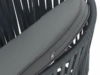 2 tuinstoelen met touwgaas - donkergrijs - incl. rug- en zitkussens - afbeelding 3 van  13