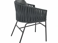 2 tuinstoelen met touwgaas - donkergrijs - incl. rug- en zitkussens - afbeelding 11 van  13