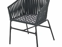 2 tuinstoelen met touwgaas - donkergrijs - incl. rug- en zitkussens - afbeelding 12 van  13