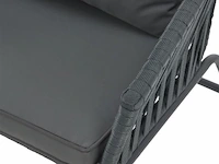 2 tuinstoelen met touwgaas - donkergrijs - incl. rug- en zitkussens - afbeelding 5 van  11