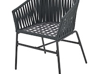 2 tuinstoelen met touwgaas - donkergrijs - incl. rug- en zitkussens - afbeelding 8 van  11
