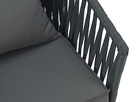 2 tuinstoelen met touwgaas - donkergrijs - incl. rug- en zitkussens - afbeelding 9 van  11