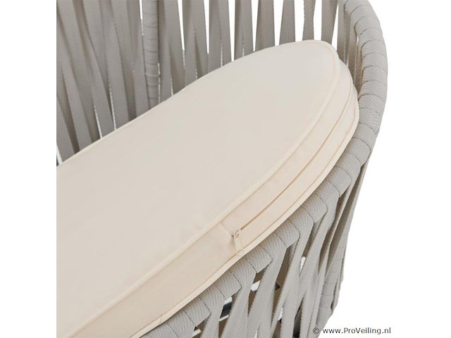 2 tuinstoelen met touwgaas - lichtgrijs - incl. rug- en zitkussens - afbeelding 3 van  13