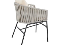 2 tuinstoelen met touwgaas - lichtgrijs - incl. rug- en zitkussens - afbeelding 11 van  13