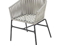 2 tuinstoelen met touwgaas - lichtgrijs - incl. rug- en zitkussens - afbeelding 12 van  13