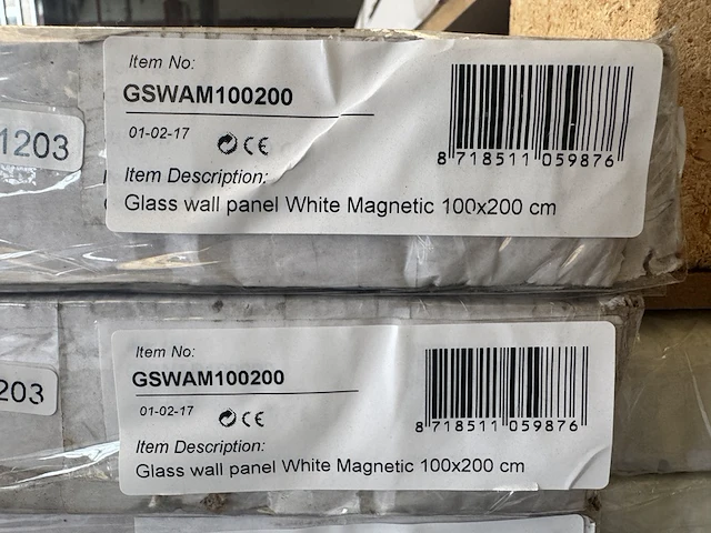 2 whiteboard glas wandpaneel clear white 100x200 cm sam creative, gswam100200 - afbeelding 5 van  6