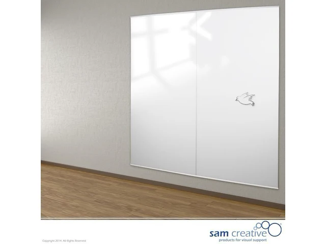 2 whiteboard glas wandpaneel clear white 100x200 cm sam creative, gswam100200 - afbeelding 1 van  3