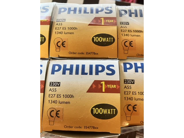 2 x 10 gloeilampen van philips 100 watt. transport risico koper - afbeelding 4 van  7