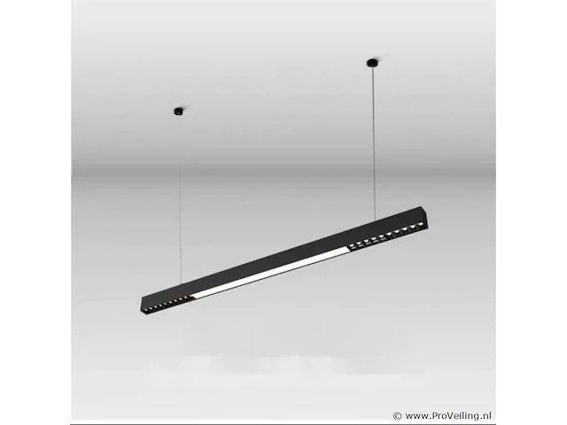 2 x led lineaire hanglamp – 35w – 120cm – zwart – ingebouwde led – inclusief montageset - afbeelding 2 van  5