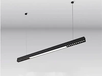 2 x led lineaire hanglamp – 35w – 120cm – zwart – ingebouwde led – inclusief montageset - afbeelding 2 van  5