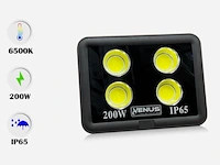 2 x led schijnwerper 200w – 6500k koud wit – ip65 waterdicht – 20.000 lm – cob – buiten/binnen - afbeelding 2 van  5