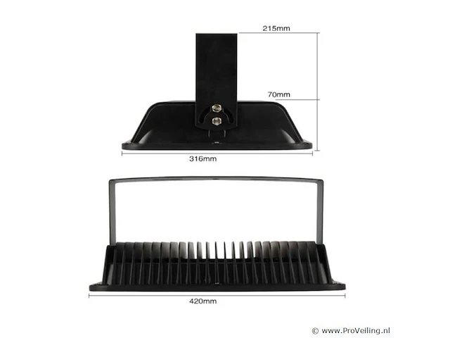 2 x led schijnwerper 200w – 6500k koud wit – ip65 waterdicht – 20.000 lm – cob – buiten/binnen - afbeelding 4 van  5