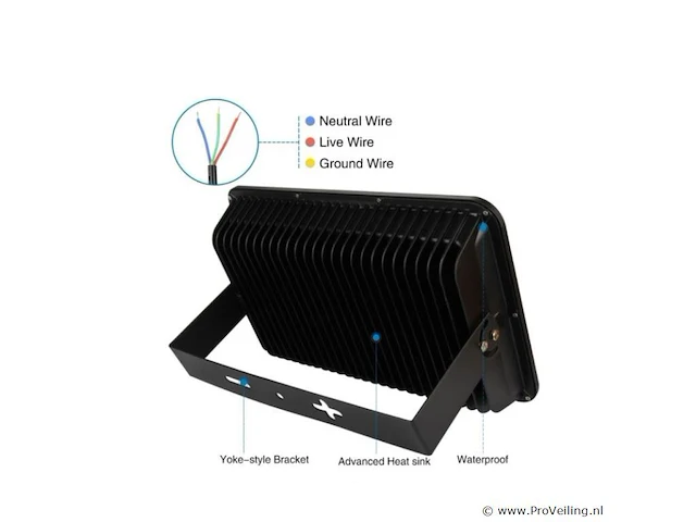 2 x led schijnwerper 200w – 6500k koud wit – ip65 waterdicht – 20.000 lm – cob – buiten/binnen - afbeelding 5 van  5