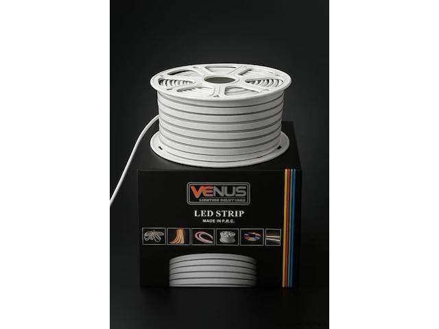 2 x neon led strip 50m – 8w/m – rood – ip65 waterdicht – gebruik binnen/buiten - afbeelding 2 van  4