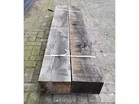 2 x rustieke eiken bielzen 150 x 250mm , lengte 200 cm - afbeelding 4 van  5