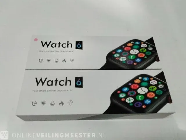 2 x smart watches watch 6, zwart en rose - afbeelding 2 van  3