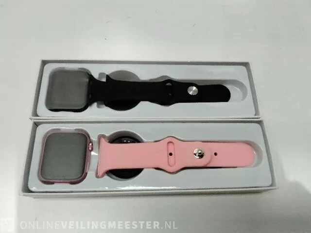 2 x smart watches watch 6, zwart en rose - afbeelding 3 van  3